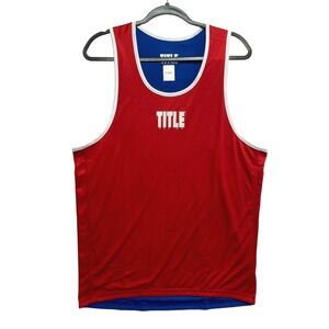 Title Boxing Reversible Tank Top Mens XL Red Blue Athletic Training Jersey